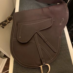 Handbags Saddle CHRISTIAN DIOR Leather (W30 x H30 x D4cm / Shoulder Drop…